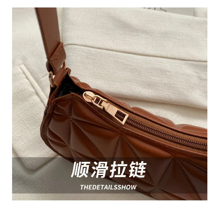 New Solid Color Casual Women's Handbags Shoulder Bag with Niche Retro Design Fashionable and Trendy Leather Crossbody Bags