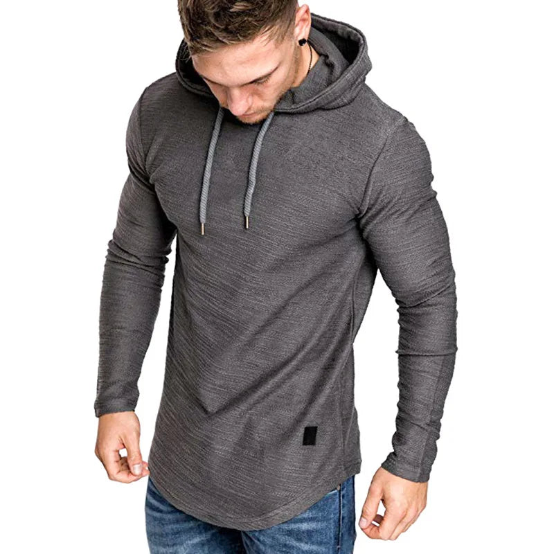 Mens Gym Thin Hoodie Long Sleeve Hoodies With Mask Sweatshirt Casual Splice Large Open-Forked Mask Hoodie Sweatshirt Hooded Tops