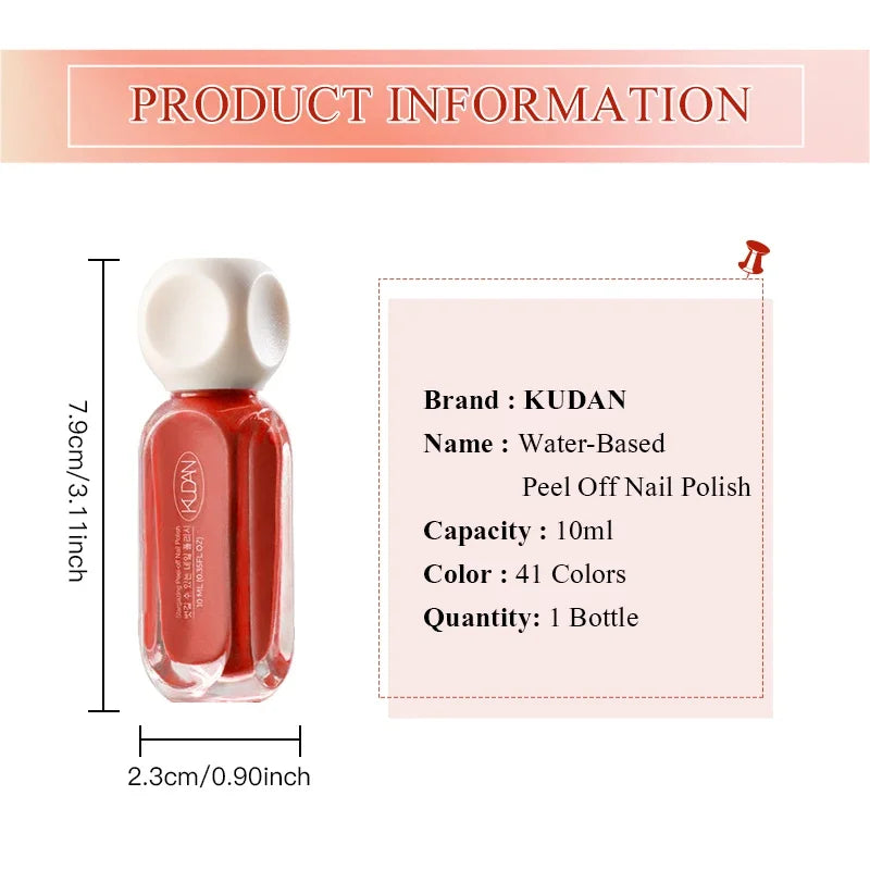 10ml Peel Off Water-Based Starry Nail Polish Fast Drying Long-Lasting Healthy And Brightening Effect No Need Lamp Cure