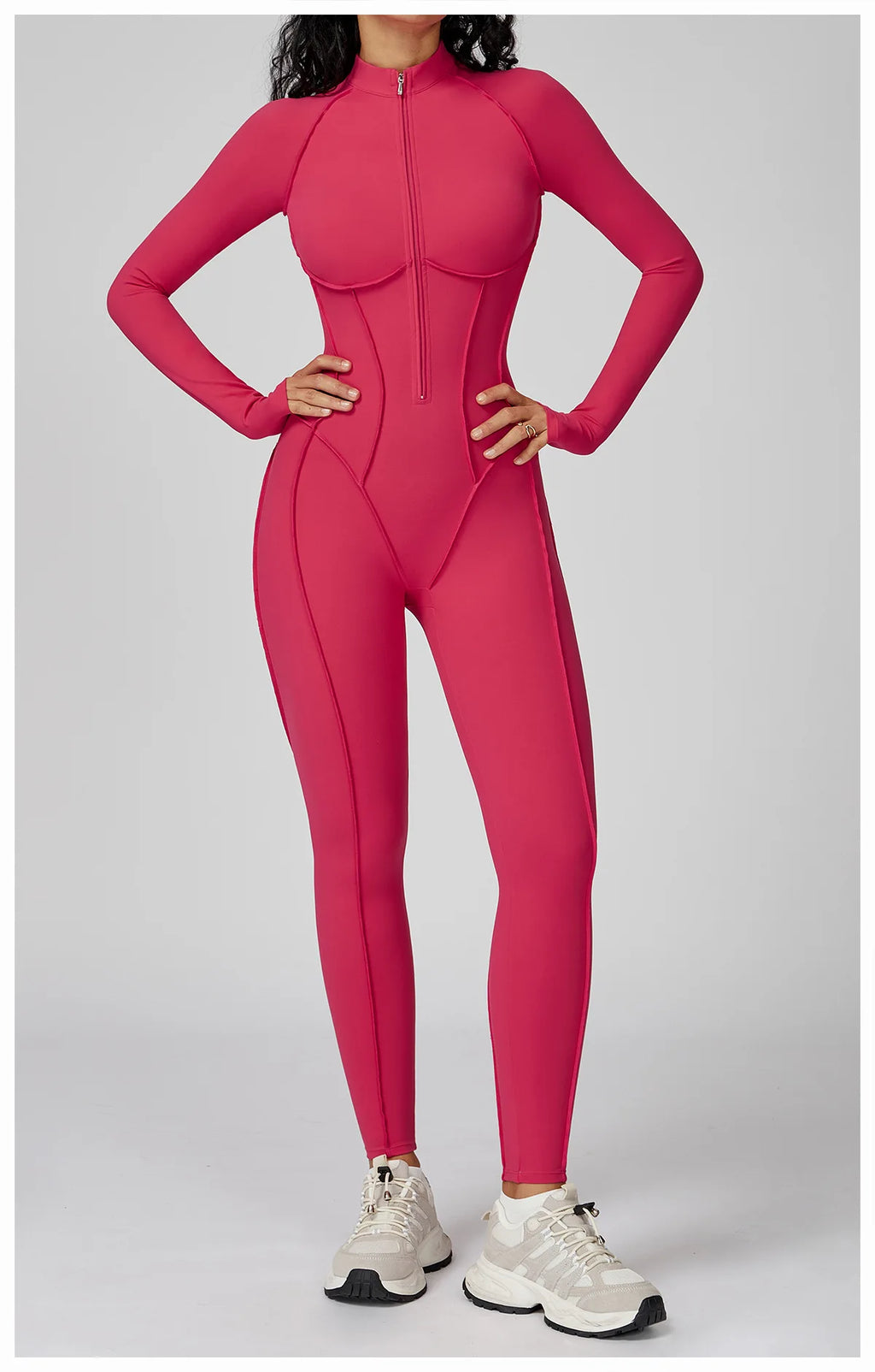 Yoga Bodysuit Long Sleeved Women's Tracksuits Gym Zipper Jumpsuits Sports Workout High-intensity Fitness One-piece Tights Suit