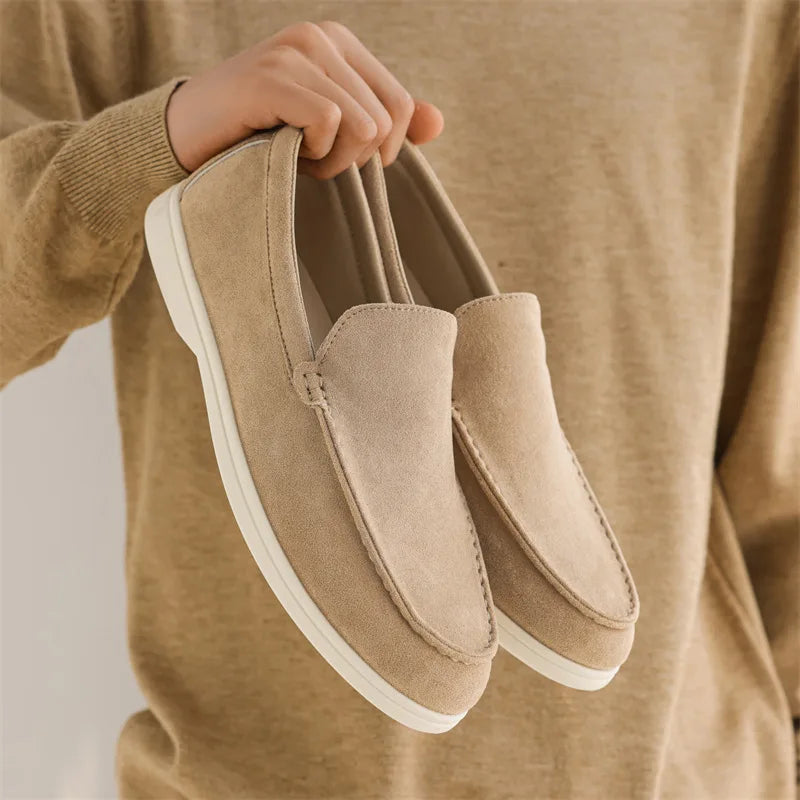 Men's Casual Shoes Suede Leather Loafers Classic British Style Men Shoes Lightweight Soft Moccasins Male Slip on Driving Flats