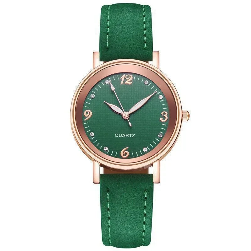Light Luxury Luminous Quartz Wristwatches for Women Elegant Leather Band Analog Quartz Watches Casual Versatile Watches