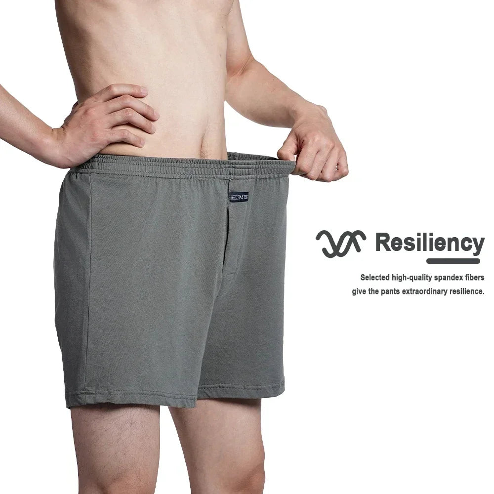 2024 Men's 100% Cotton Boxer Shorts Foreskin Underwear High Waist Big Underpants Casual Plaid Plus Size Aro Alo Allo Pants M-3XL