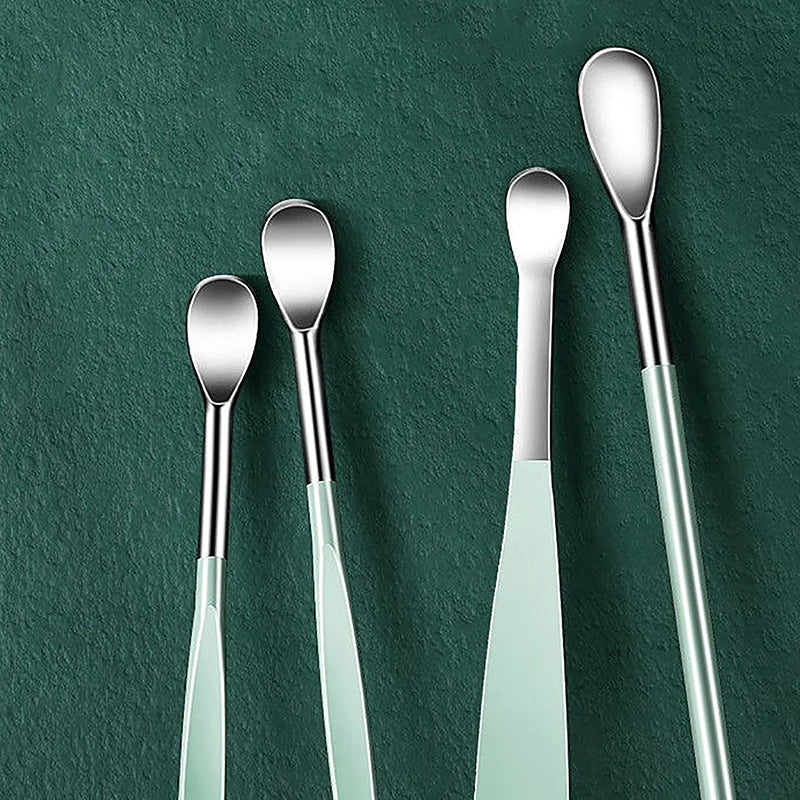 Beauty Accessory Set for Ear Hygiene 6 Pcs Ear Cleaner Kit with Earpick Sticks Earwax Remover Ear Pick Cleaning Spoon