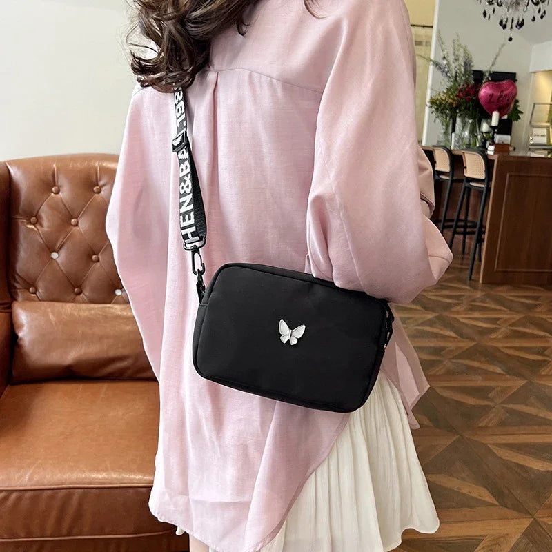 New Fashion Women Crossbody Bags Makeup Bag Women Trend Lingge Embroidery Camera Shoulder Bag Design Nylon Small Messenger Bag