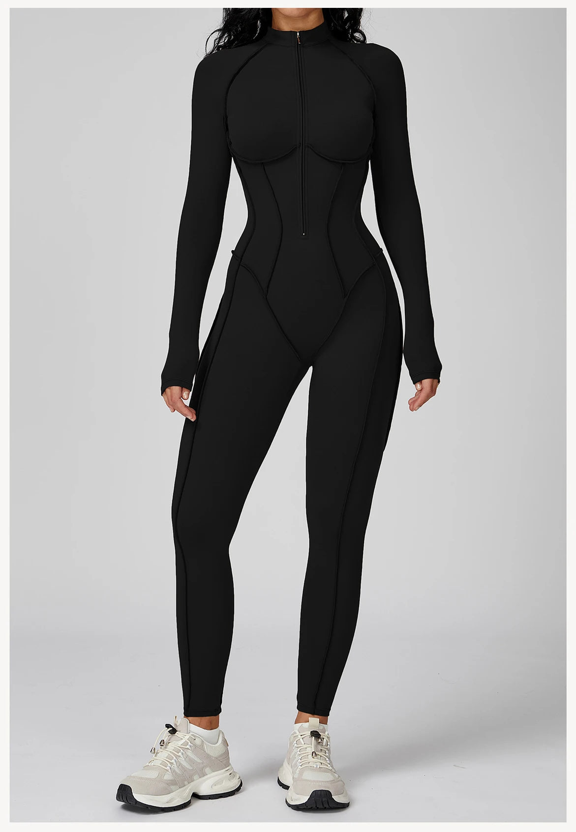 Yoga Bodysuit Long Sleeved Women's Tracksuits Gym Zipper Jumpsuits Sports Workout High-intensity Fitness One-piece Tights Suit