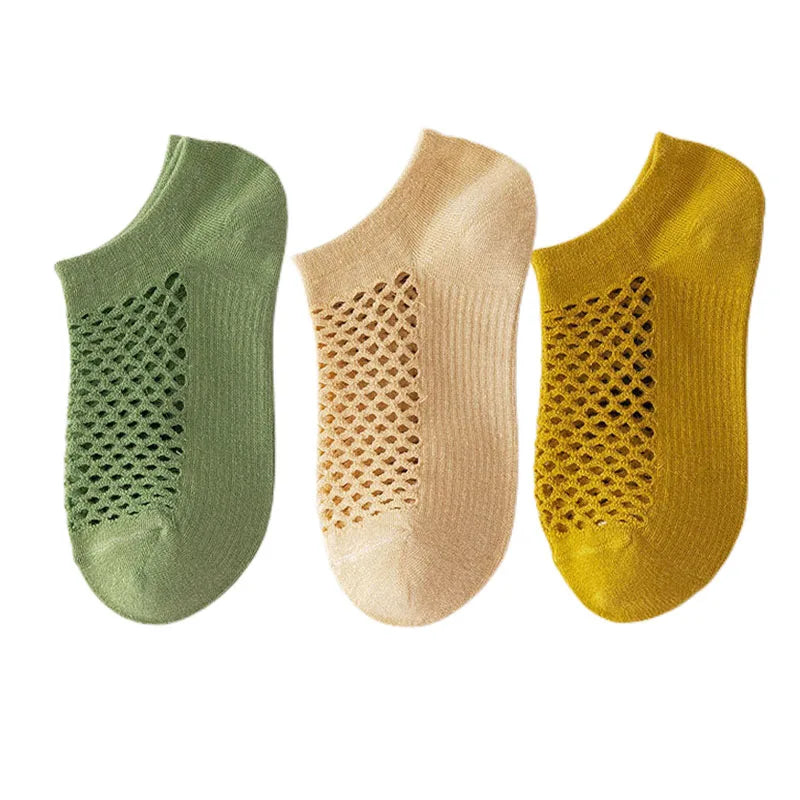 3pairs Women's Socks Breathable Fishnet Casual Ankle Sock Fashion Comfortable High Quality Summer Thin Ladies Calcetines Mujer