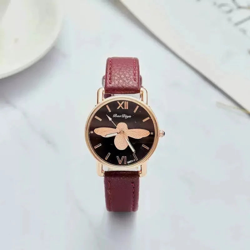 Simple Cute Womens Watches Ladies Fashion Bee Watch New Simple Casual Womens Analog WristWatch Bracelet Gift Relogios Feminino