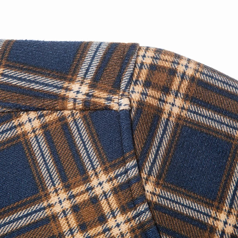 Men's Fleece Lined Thickened Long Sleeve Shirt Pocket Shirt