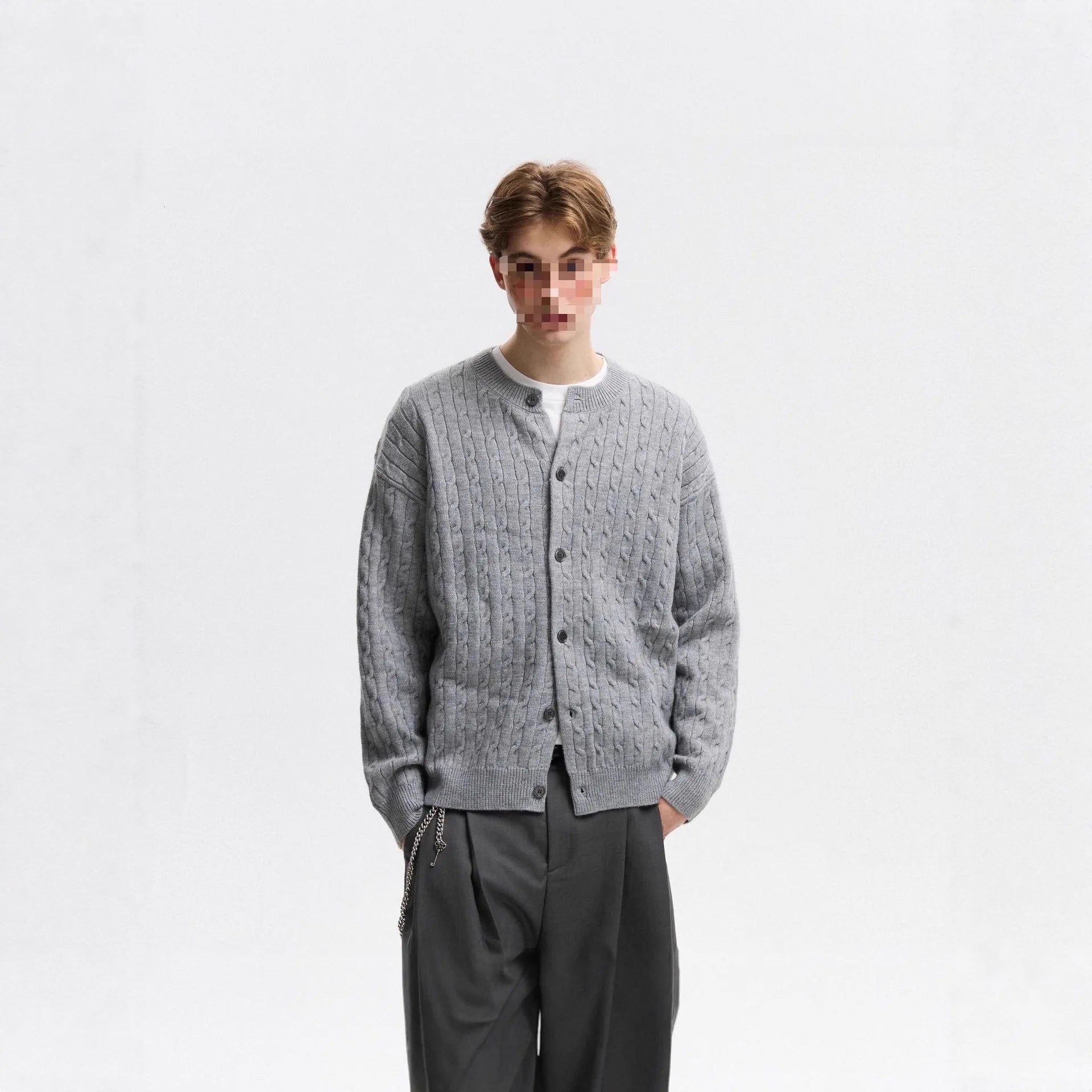 Pure Color Knitted Sweater Cardigan for Men And Women American Trendy Brand Texture Couple Knitted Outerwear Casual Long Slee...