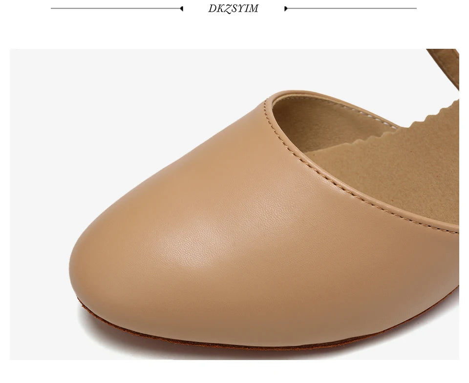 DKZSYIM Women Dance Shoes Latin Party Tango Jazz Elegant Dancing Shoes Lace-up Suede Sole Closed Toe Microfiber Leather 7 Colors