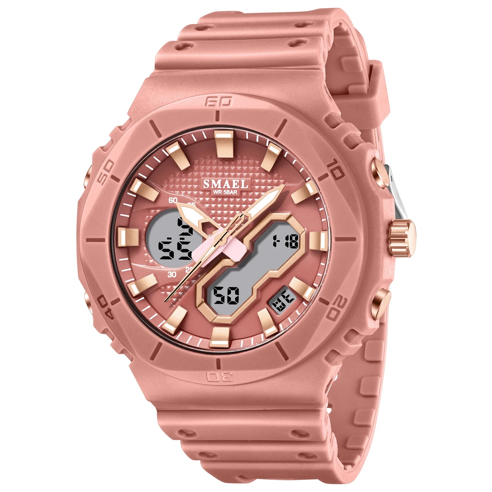 SMAEL Fashion Sport Watches for Unisex Top Brand Luxury Sports Chronograph Women Watch Waterproof Digital Quartz Wristwatch