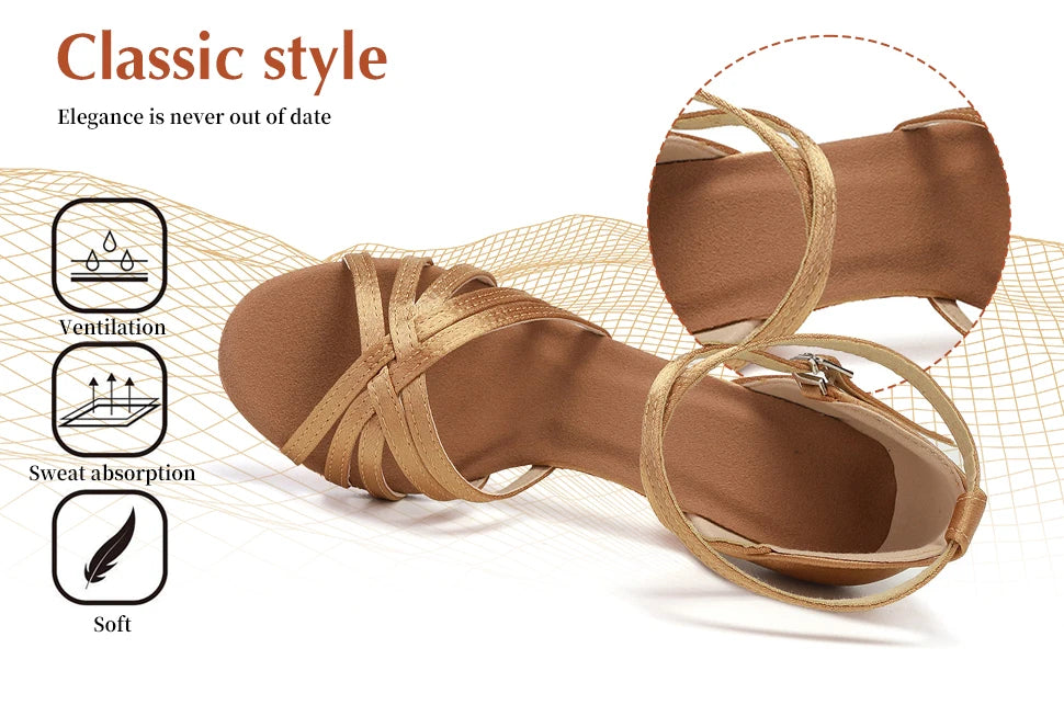 Hot Selling Women's Tango/Ballroom/Latin Dance Dancing Shoes Heeled Salsa Professional Dancing Shoes For  Girls Ladies 5cm/7cm