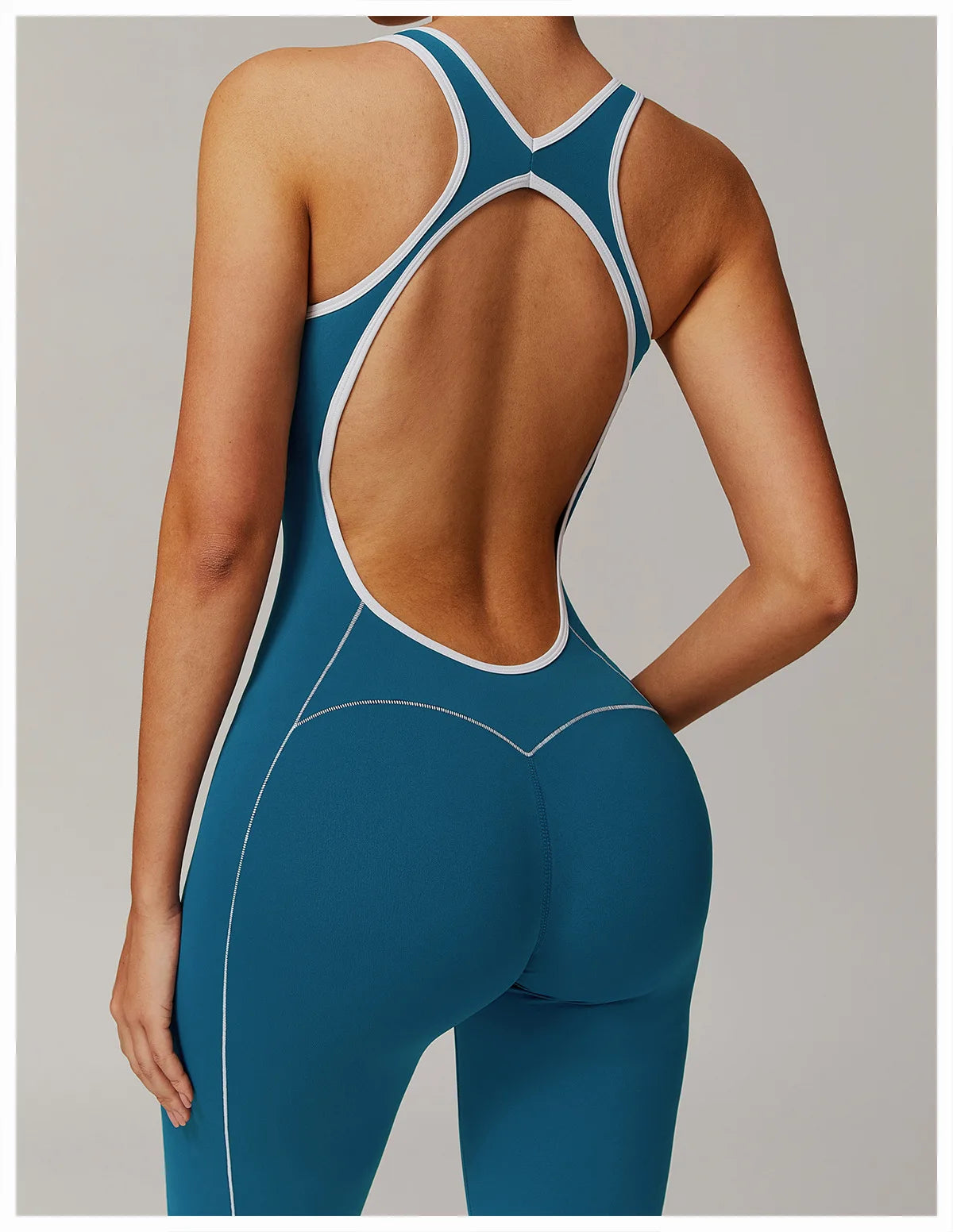Sexy Backless Bodysuit Women's Set Tracksuits Fitness Sports Jumpsuit Yoga One-piece Suit Flared Pant Fast Dry Workout Clothes