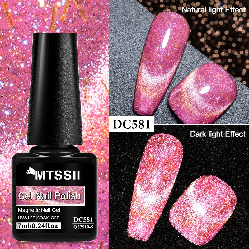 7ml Moonlight Magnetic Cat Eye Gel Nail Polish Grey Blue Red Black Autumn and Winter Nails Ultra Shine Soak Off UV Gel Nail Art