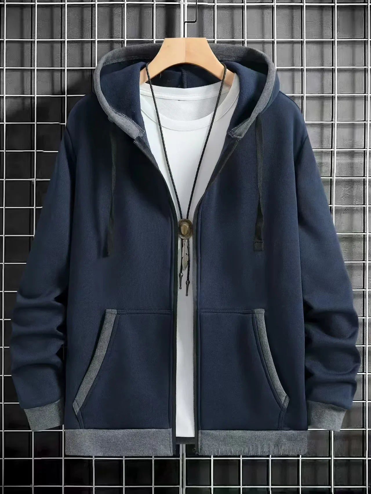 Thickened Men's Hooded Zipper Cardigan Casual Outerwear Fashionable Sweatshirt Autumn Winter New Arrival Cross-Border Style