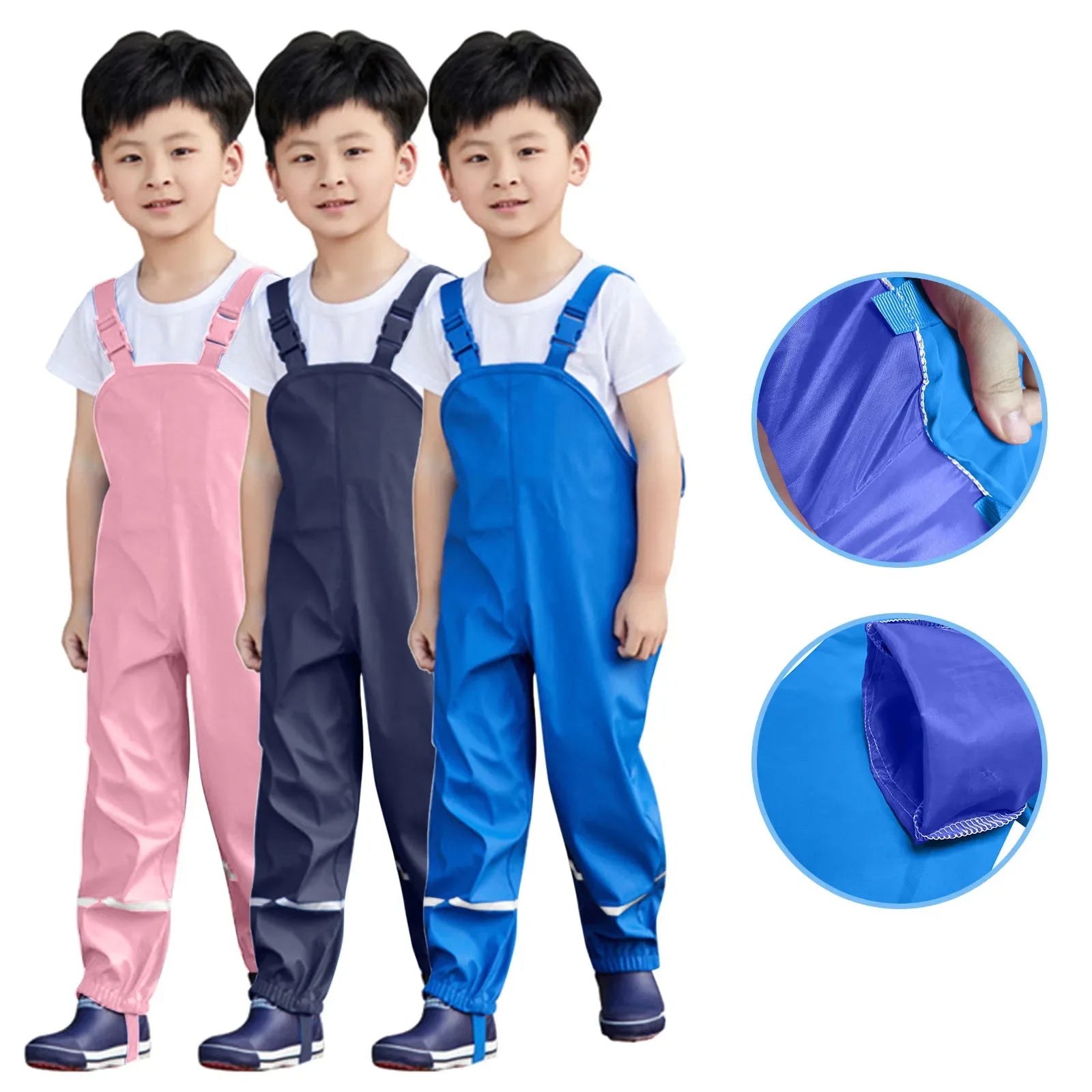 Children Waterproof Rain Pants Toddler Kids Boys Girls Rain Dungarees Windproof Waterproof Overalls Mud Jumpsuit Clothes штаны