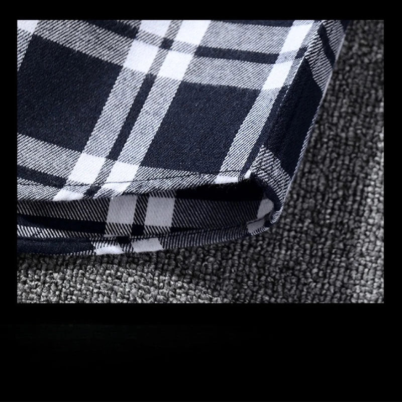 Plus Size M-5XL Men's Western Style Plaid Long Sleeve Shirt, Brushed Flannel Fabric, Loose Fit Casual Wear