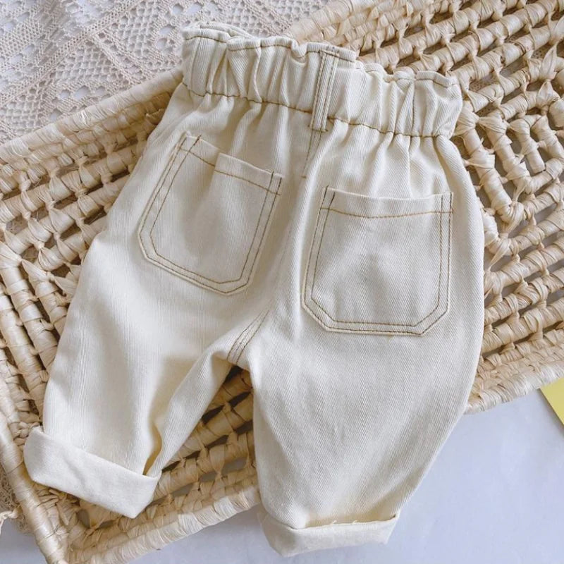 New Children's Girls Boys Jeans Casual High Waist Kids Pants Spring Autumn Baby Boy Girl Long Trousers Outwear Age For 9M-4Years
