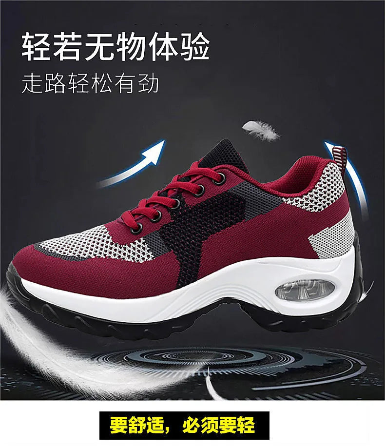 Tenis Women Sneakers Air Cushion Walking Shoes Breathable Gym Jogging Shoes for Woman Lace Up Platform Sport Shoe Tenes Feminino