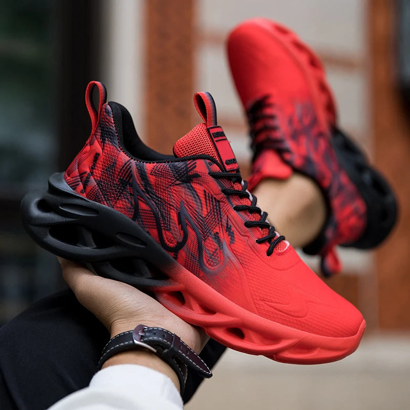 Running Shoes men Mesh Breathable Flat Cushioning Soft Comfortable Sneakers Outdoor Gym Trendy Casual Jogging Shoes for Men