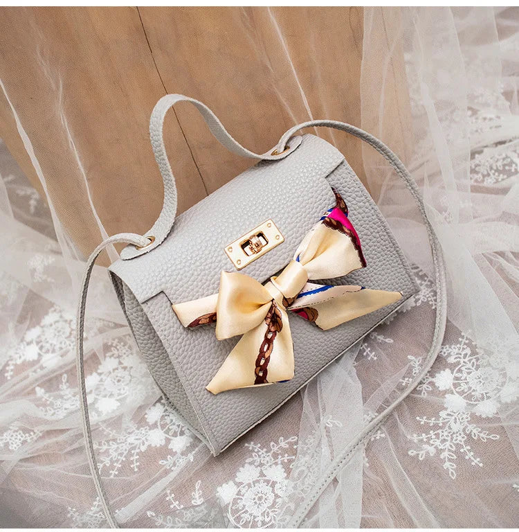 2024 New Women Ribbon PU Leather Bow Decor Mini Flap Hangbag Ladies Fashion Wallet Shoulder Messenger Crossbody Bag Totes Wallet