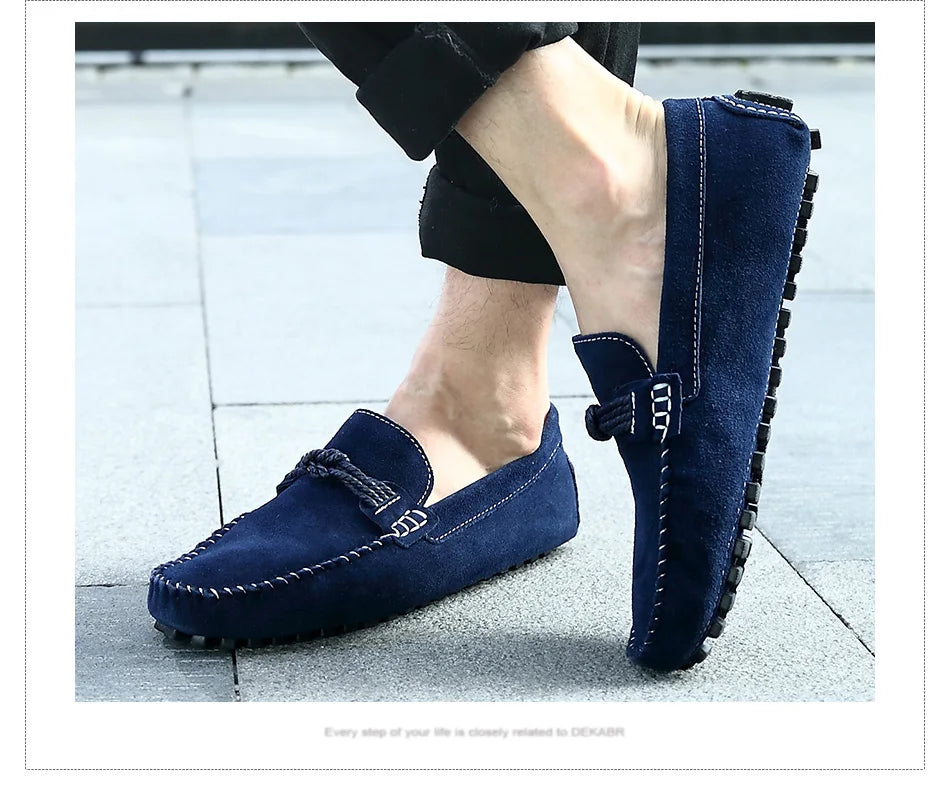 DEKABR New Design High Quality Suede Loafers Slip on Moccasins Comfortable Breathable Lightweight Handmade Driving Shoes for Men
