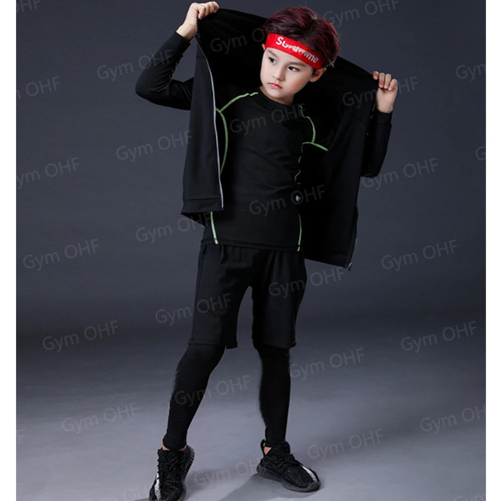 Kids Gym Trousers Brand Black Tights Girl Sport Leggings For Boys Pants Fitness Running Quick Dry Children Yoga Training Bottoms