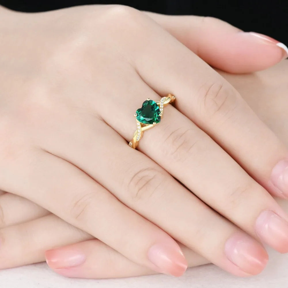Luxury Geometric Elegant Heart Shape Ring For Women Wedding Engagement Party Jewelry Accessories