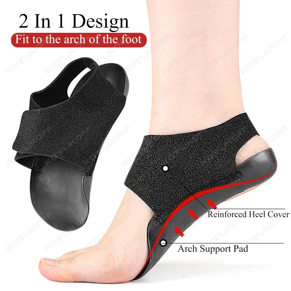KOTLIKOFF Arch Support Orthopedic Insole For Walk With Arch Half Pad X/O Type Leg With Velcro Strap Wearable Shoe Heel Cover