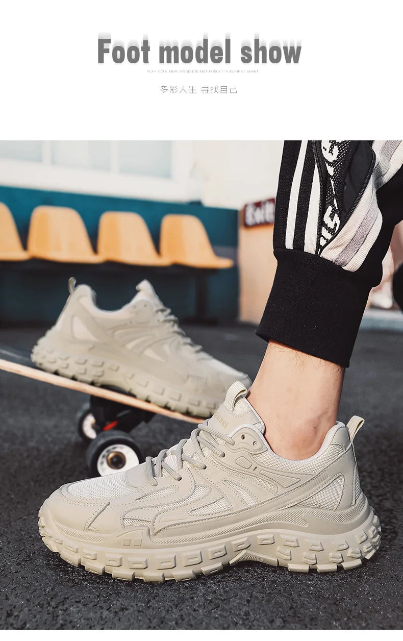 Breathable Casual Men's Sneaker Trendy Dad Comfortable Shoes for Man Sports Durable Thick-soled Sneakers Running Tenis Masculino