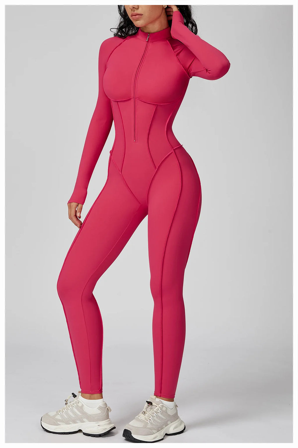 Yoga Bodysuit Long Sleeved Women's Tracksuits Gym Zipper Jumpsuits Sports Workout High-intensity Fitness One-piece Tights Suit