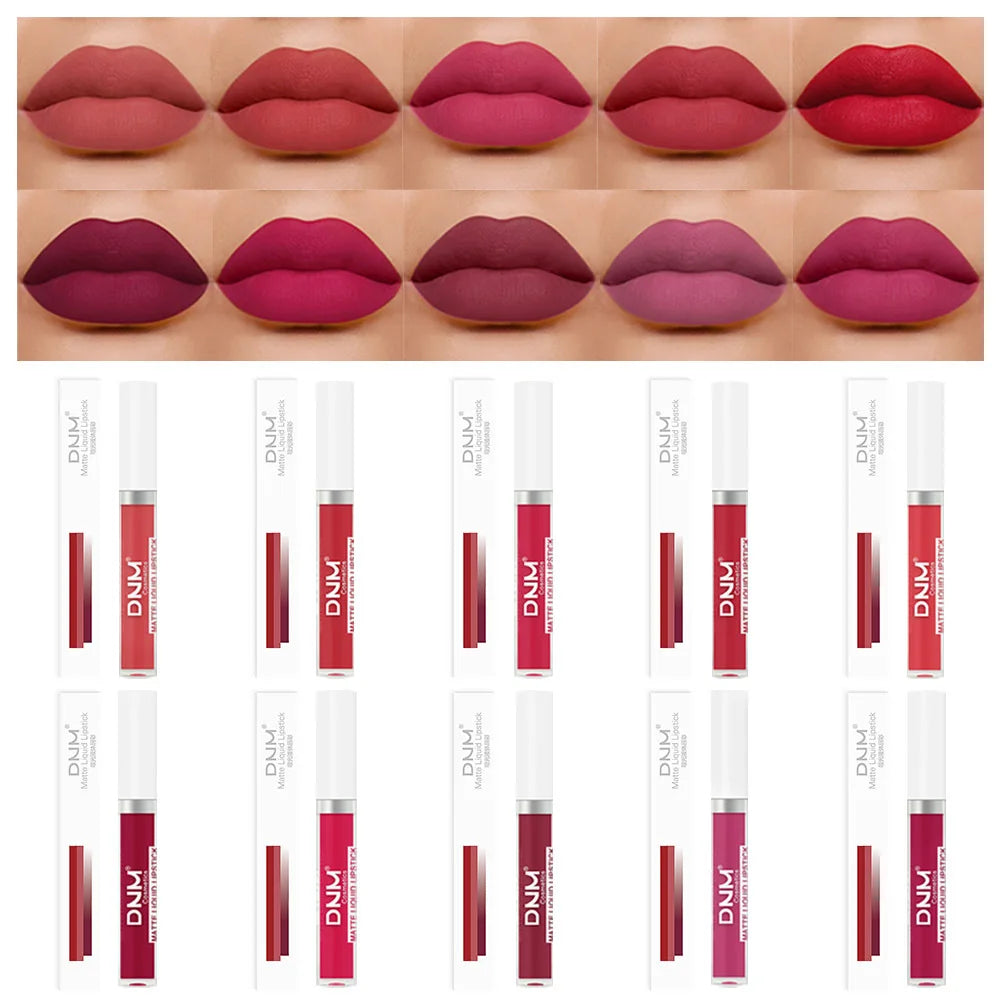 DNM 19 Colors Matte Lip Gloss Waterproof Long-lasting Non-fading Lip Glaze Multi-color Non-stick Cup Lipstick Lipgloss
