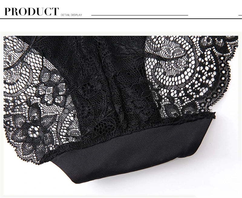 Women's Seamless Underwear Leopard Intimate Women Sexy Lace Black Floral Panties Seamless Panty 3pcs/set