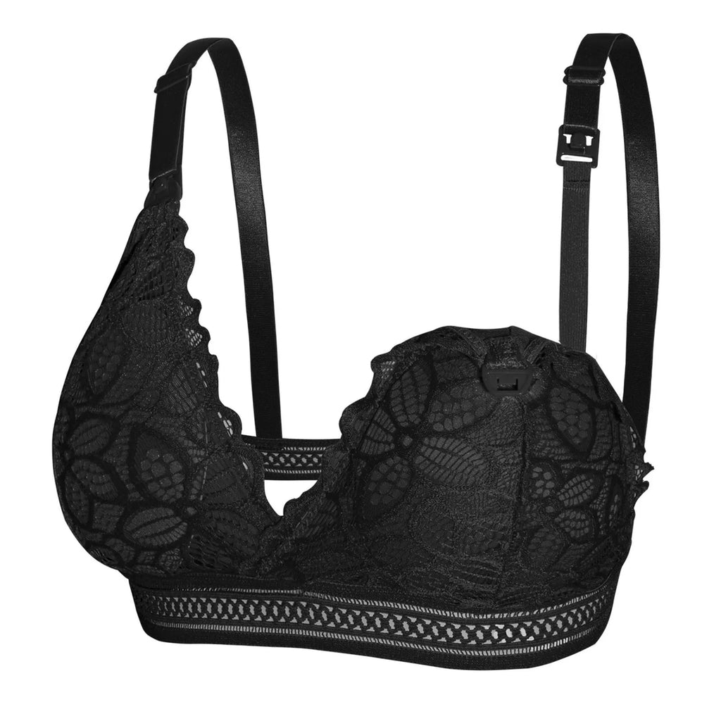 Lace Bra Wirefree Padded Bras For Women No Underwire Push Up Bra Female Gathered Bralette Soft Comfort Underwear Brassiere