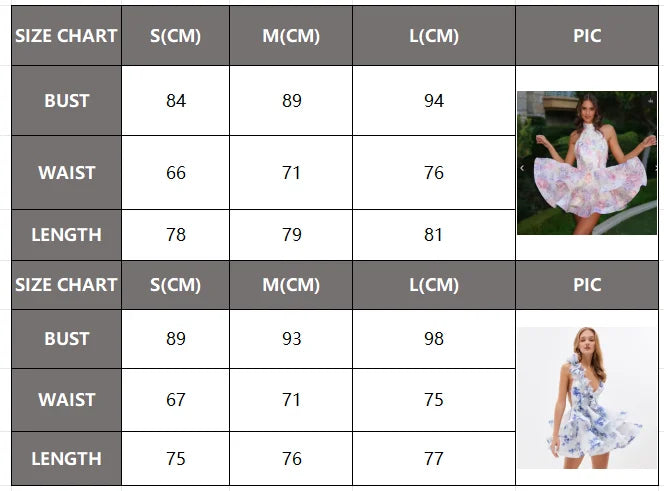 Chic Floral Printed Mini Dress Backless Sleeveless Hem Stacking Dresses Sweet A Line Vestidos 2025 New Lady Party Club Clothing