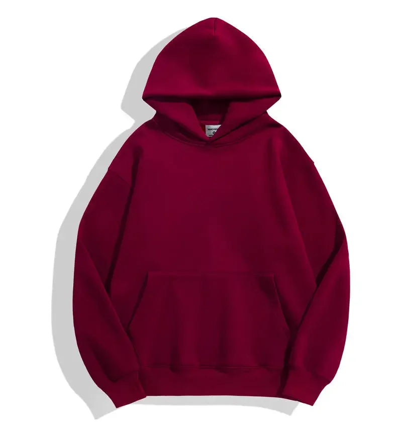 Men, Women Customize Your Brand Hooded Sweater, Autumn and Winter Casual Thick Cotton Men's Top Solid Color Hoodie