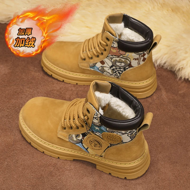 New autumn men shoes boots High Top Fashion Motorcycle Leather Shoes Outdoor leisure comfortable Boots male Lace-Up Botas