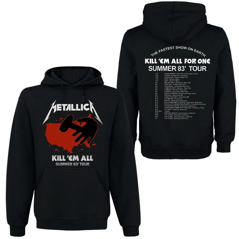 METALLICA Band Rock Dark Wind Hoodie Men's Street Hip Hop Top Comfortable Hooded Sweater Fall_Winter Personality Men's Clothing