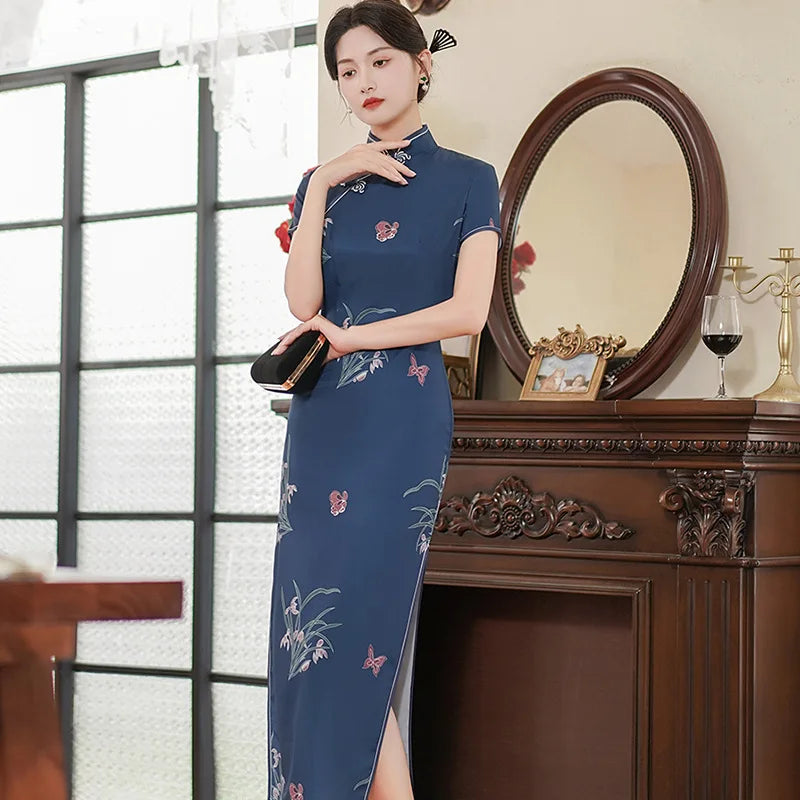 Fashion Clothes Party Vintage Casual Summer Elegant Traditional Chinese Clothing Cheongsams Chinese Dress Qipao Ethnic Style