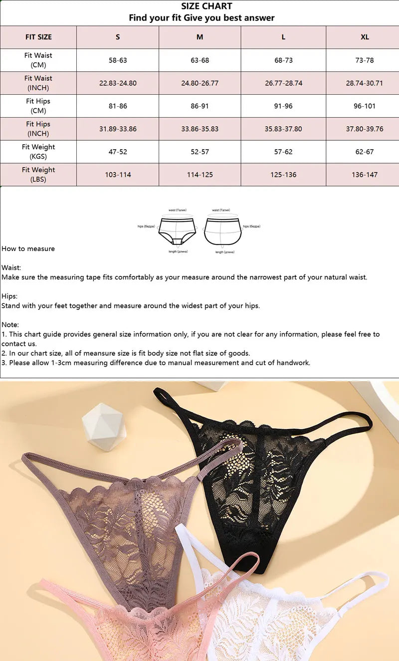 FINETOO 6PCS/Set Lace Thong Female Bikini Lady Intimates S-XL Women Seamless Panties Sexy Girl's Underwear Transparent Briefs