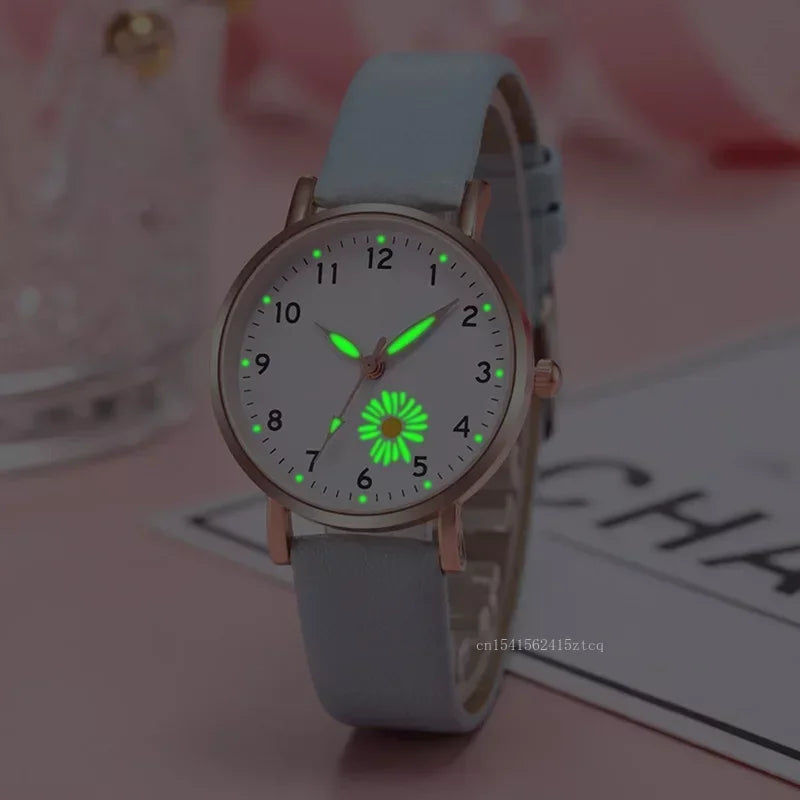 Luminous Watch for Women Girls Simple Trendy Glow in The Dark Watch Cute Fresh School Student Wristwatch Gift