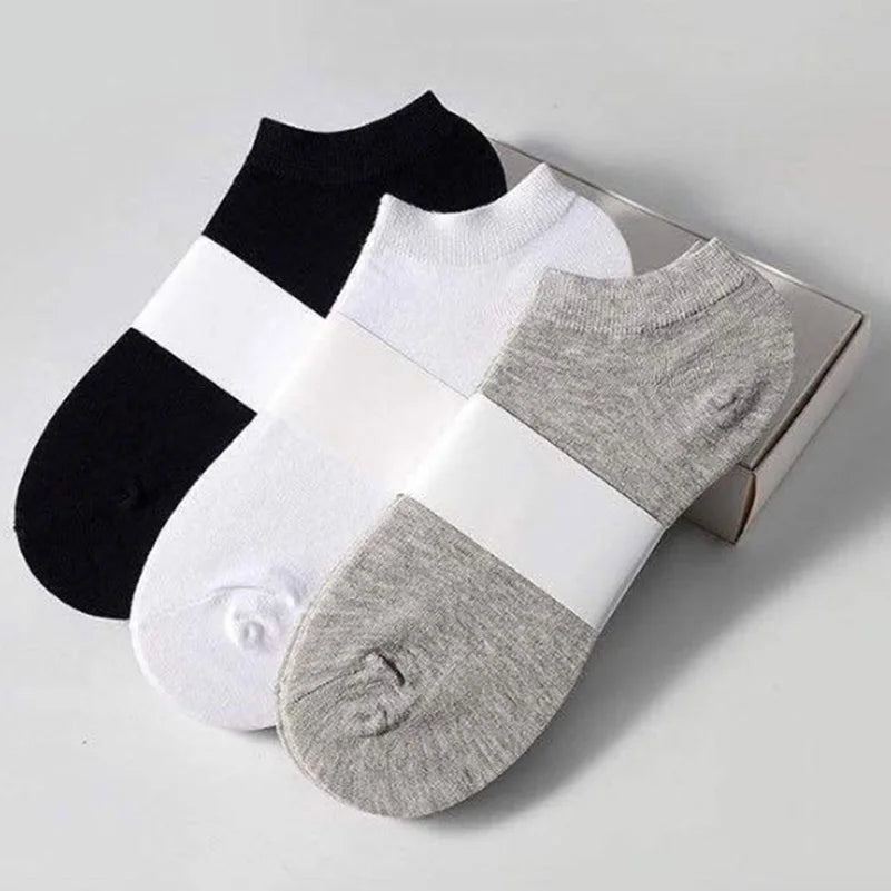 10pcs=5 Pairs Low Cut Mens Socks Solid Color Black White Grey Breathable Cotton Sports Socks Female Male Short Ankle Socks Women