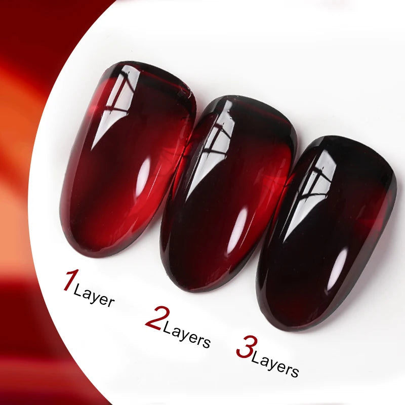 UR SUGAR 15ml Blood Red Jelly Gel Nail Polish Translucent Color Crystal Nude Gel Nail Art Varnish For Fall Winter Manicure