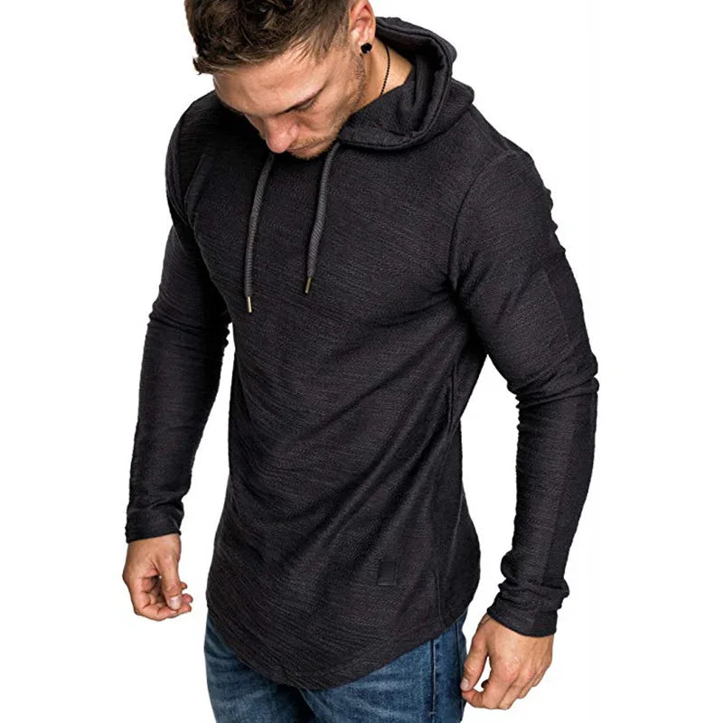 Mens Gym Thin Hoodie Long Sleeve Hoodies With Mask Sweatshirt Casual Splice Large Open-Forked Mask Hoodie Sweatshirt Hooded Tops