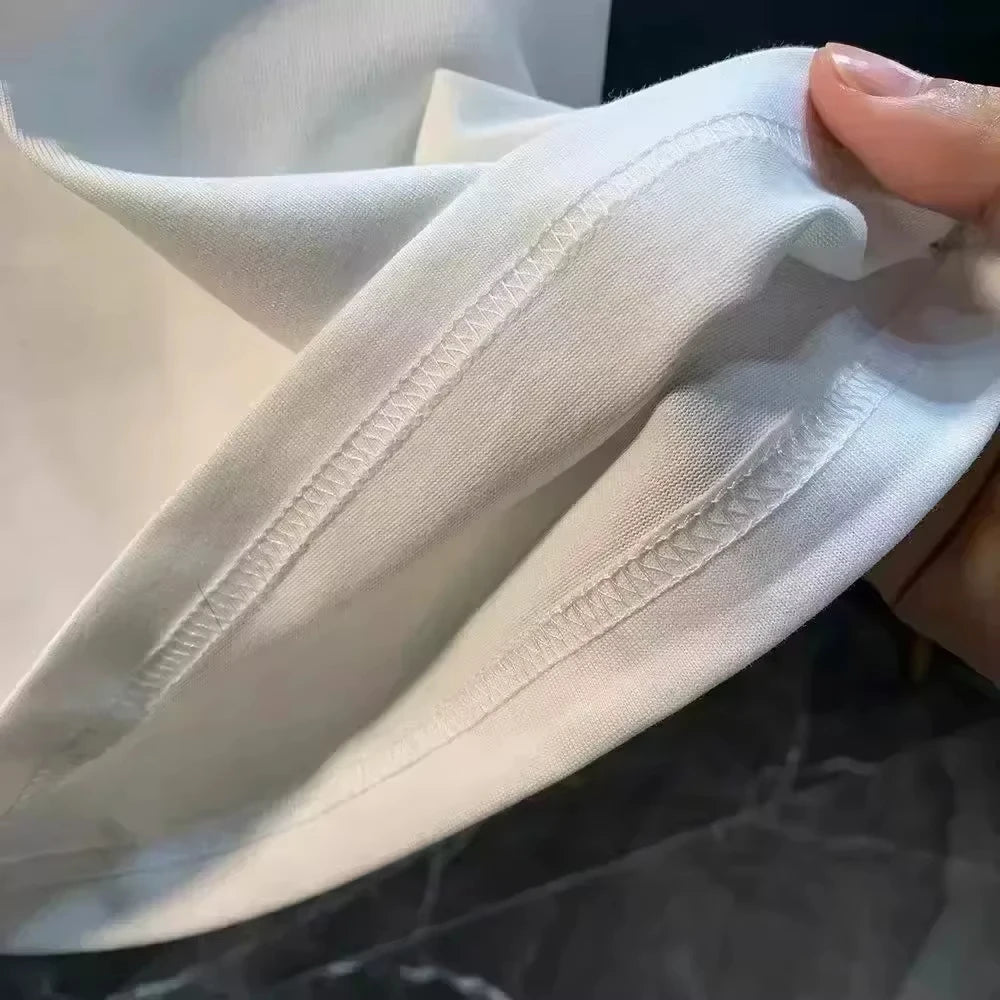 Men's trendy short-sleeved T-shirt with eye-catching letter prints and a slim fit highlights the figure. Casual yet fashionable