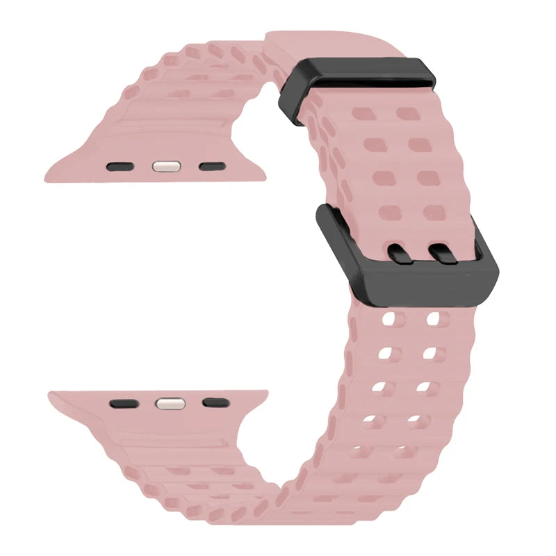 Silicone Strap for Apple Watch Ultra 3 49mm 46 45 44 42 38 41mm 40mm Sport Band for IWatch Series11 10 9 8 7 6 SE 5 4 3 2 Correa