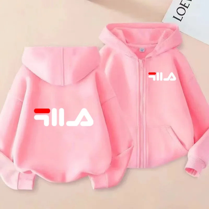 Children's Cardigan Hoodie Zipper Style Sweatshirt Boys Girls3-12Yrs Brand Sports Top Casual Fashion Charming Loose Coat Clothes