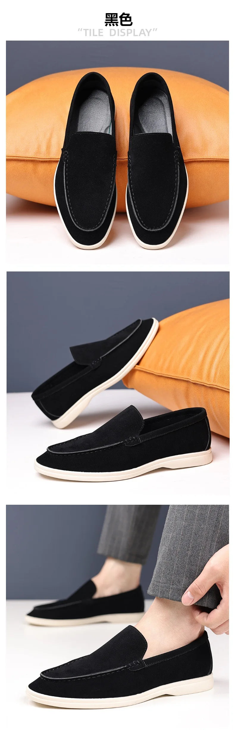 Classic Moccasins Dress Shoes Men Suede Leather Shoes For Men Loafers Formal Wedding Party Shoes Sapato Social Flats Size 39-49