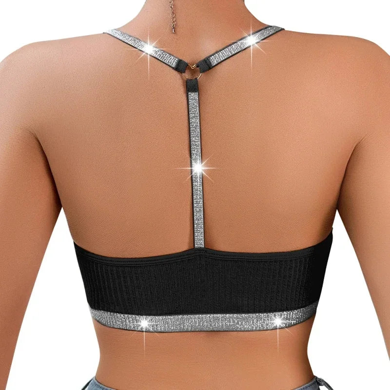 Sexy Lace Floral Ribbed Camisole Brassiere Women Female Underwear Comfortable Backless Bras Summer Ladies Thin Lingerie